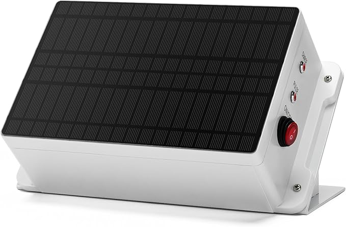 HEFC-03 Solar Fence Charger, Briidea 5.6 Miles Solar Electric Fence Charger, 0.2 Joules, IP66 Waterproof, Solar-Powered, Cost-Efficient, Prevents Predators, Ideal for Livestock & Gardens