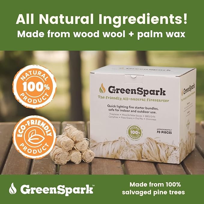 Natural Fire Starters for Grill, Smoker, Pizza Oven,BBQ,Fireplace, Wooden & Pellet Stove, Fire Pit, Long Burn, Waterproof,All Weather, Safe for Indoor/Outdoor Use (10 Lb)