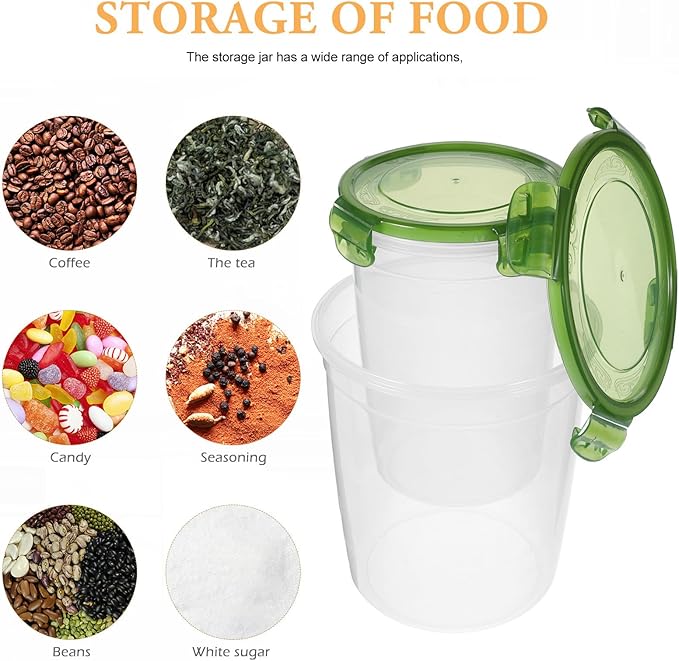 2pcs 2pcs Kitchen Grain Storage Containers with Airtight Sealed Lids Food Canisters for Dry Goods and Vegetable Pantry Organizers