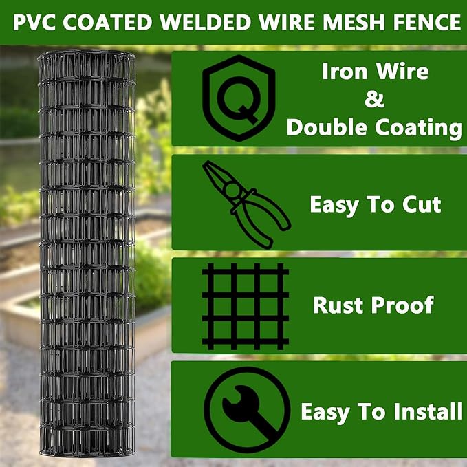 Hardware Cloth 2" x 3" 24 in x 60 ft, Welded Wire Fencing Mesh Roll, 16 Gauge Hardware Cloth, Wire Mesh Roll with Cutting Plier & Gloves for Garden, Coop & Pet Enclosures