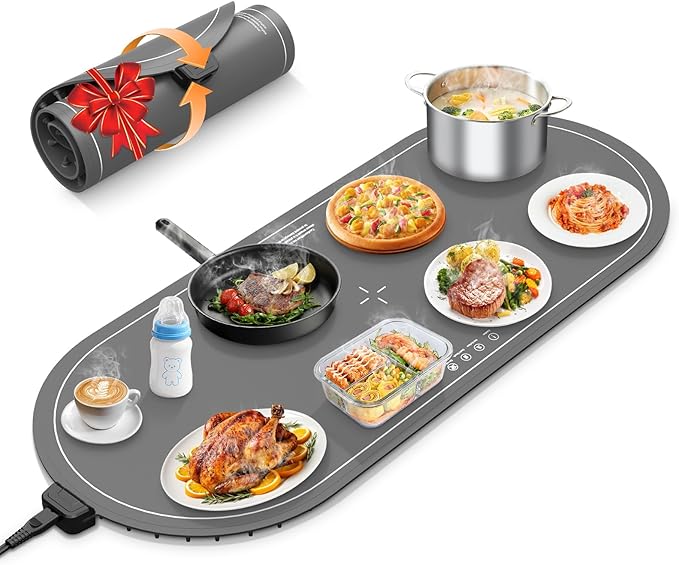 Warming Mat for Food Extra Large,36"x15" Food Warming Mats for Countertops, Parties, and Daily Use with Timer and 3 Temperature Levels