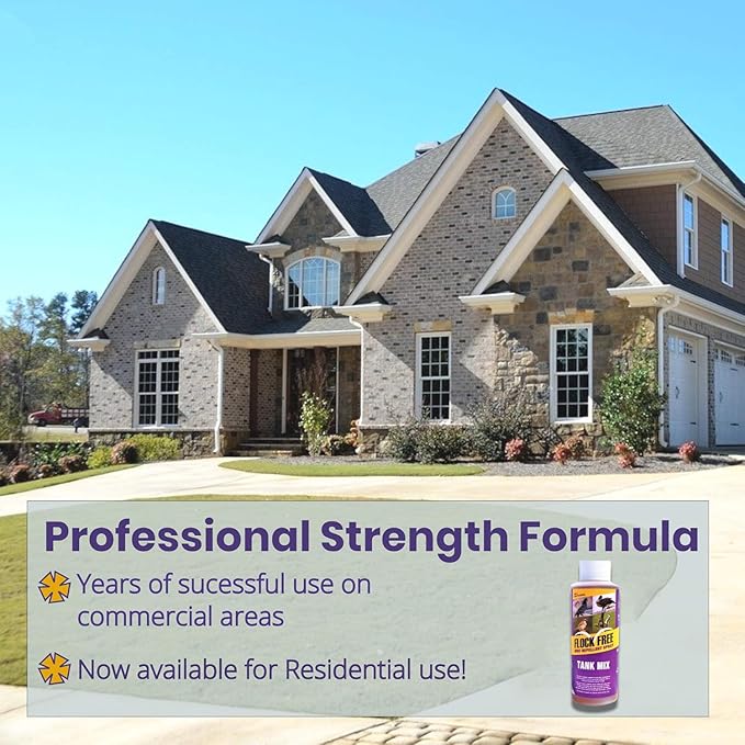 Bird Repellent Spray, Residential Bird Problem Solution by Flock Free Bird Control, 4 oz Concentrate