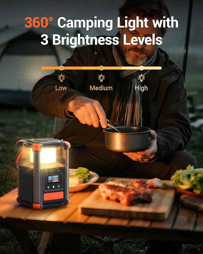 BLAVOR Portable Power Station 64,000mAh, 236.8Wh Outdoor Generator, 100W+65W USB C Two-Way Fast Charging Small Generator, 15W Wireless Power Bank with Camping Lantern for Camping, and Home Emergencies