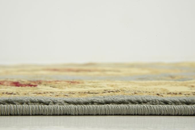 Unique Loom Versailles Collection Traditional Classic Floral Motif Area Rug (4' 0 x 4' 0 Square, Slate Blue/ Ivory)