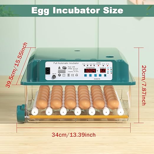 36 Eggs Incubators for Hatching eggs,Chicken Eggs Incubator with Automatic Egg Turning and Humidity Monitoring,Automatic Temperature Control Egg Incubator with Egg Candle for Chicken Duck Goose Pigeon