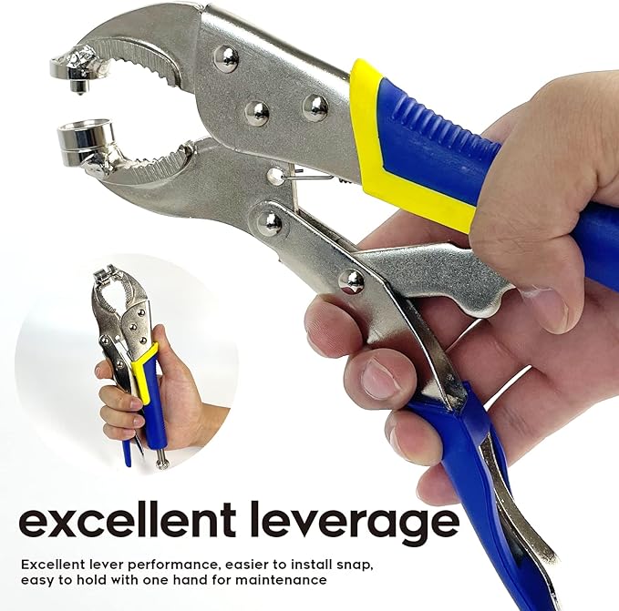 Snap Fastener Tool,Snap Tool for Boat Covers, Heavy Duty Snap Setter Pliers Canvas Snap Fasteners Kit Includes 60 Sets 15mm Stainless Snaps