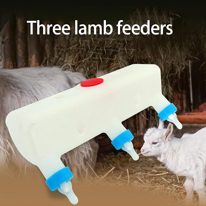 Multiple Animal Milk Dispenser with 3 Silicones Nipples Hanging Feeder for Piglets Calves Lamb Nursing Bottle Farm Tool Pet Livestock Nursing Equipment
