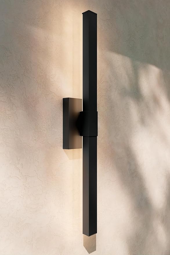 Kichler Nocar LED Textured Black Modern Garage or Patio Outdoor Wall Light for Outdoor Walls, Exterior Doors, Garage, Porch or Patio Walls, 30"