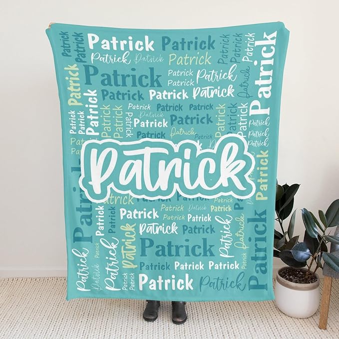 Custom Blanket with Name Personalized Blankets for Kids Adult Boys Girls Flannel Monogrammed Customized Blankets Throw (30''x40'')