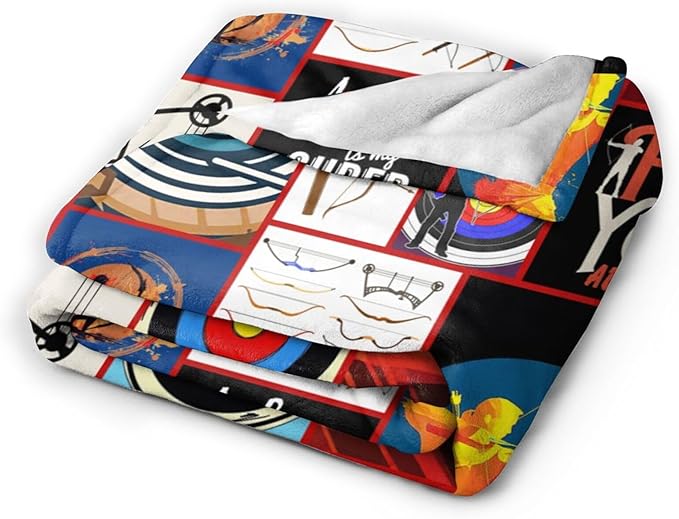 Archery Throw Blanket Sports Blankets Fleece Plush Flannel Super Soft Cozy Warm Lightweight Archery Sports Decor Gifts for Boys Girls Kids Adults Men Women 40" x 50"