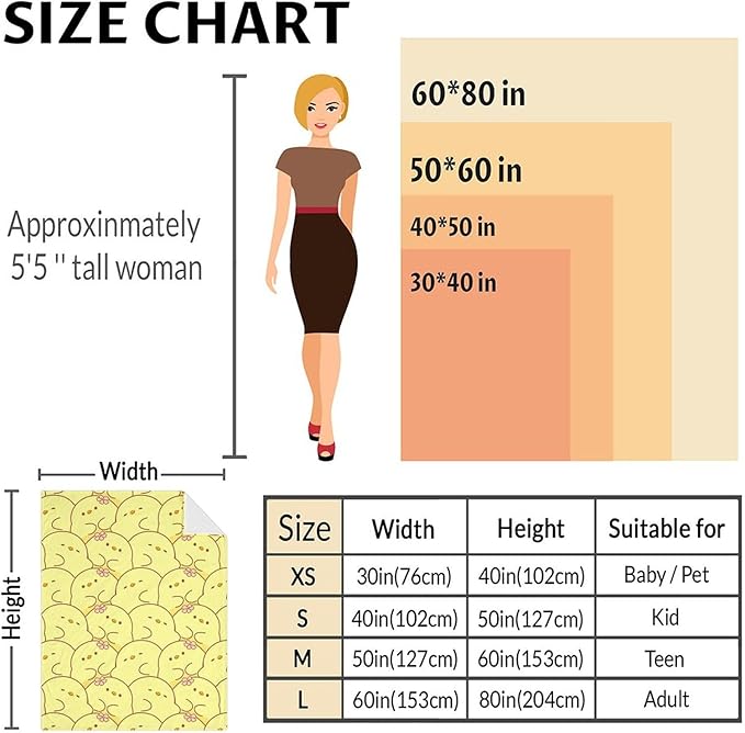 Duck Throw Blanket - Soft, Fuzzy & Warm - 40x50 Inches Small Blanket for Couch, Sofa - Yellow Cute Throw Gift for Girls, Boys