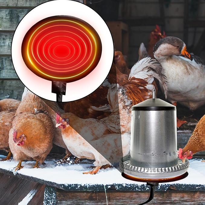 Poultry Water Heater - 5.9 Inch Silicone Heating Pad for Chicken and Livestock | 20W Freeze Resistant Farm Heater with 71 Inch Cord for Winter Outdoor Poultry and Animal Care