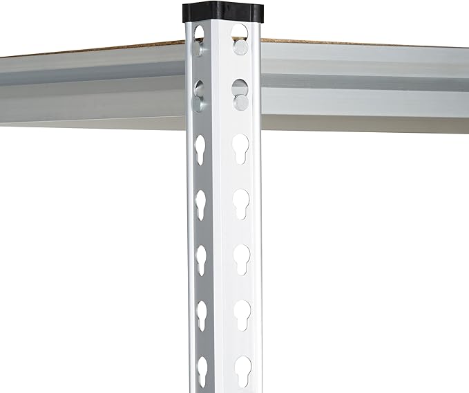 Amazon Basics Medium Duty Storage Shelving Double Post Press Board 5 Tier Shelf, Aluminum, 36 x 18 x 72