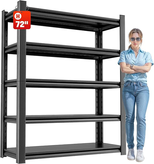 Storage Shelves Garage Shelving Heavy Duty - 72''H Shelves Adjustable 5 Tier Metal Shelving Unit Storage Rack Industrial Shelving Utility Shelf for Garage 16" D x36 W x78 H
