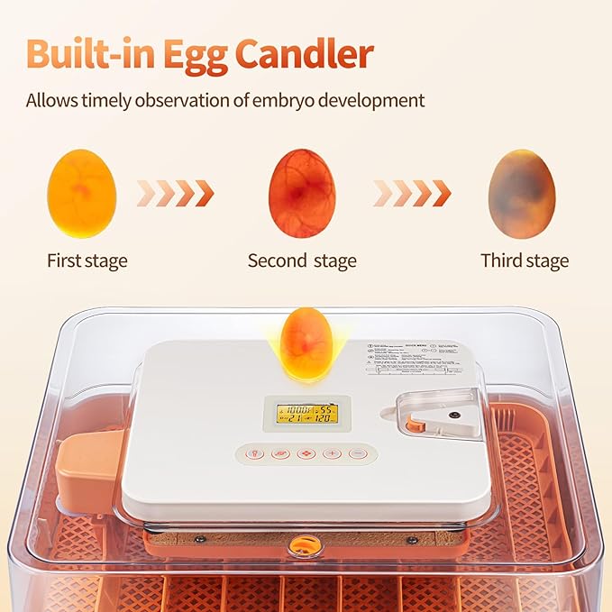 56 Egg Incubators for Hatching Eggs, Automatic Egg Turning and Humidity Temperature Control, Egg Candler, 360° Viewing Incubator for Hatching Chicken, Ducks, Goose, Quail