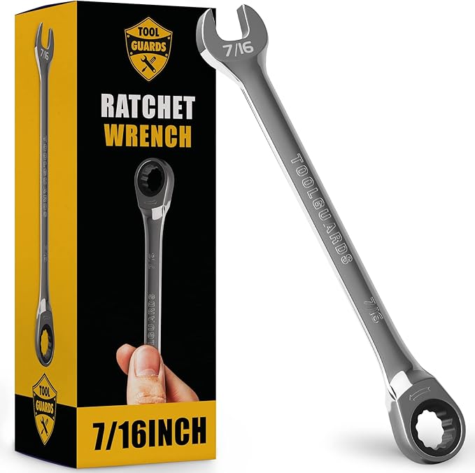 TOOLGUARDS 7/16" Wrench - Ratcheting Wrench - Slim Profile - Ratchet Wrench - 100% Lifetime Satisfaction Guarantee