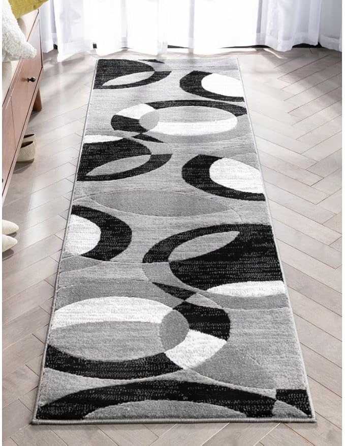 Well Woven Dulcet Bingo Grey Modern Geometric 2'3" x 7'3" Runner Rug