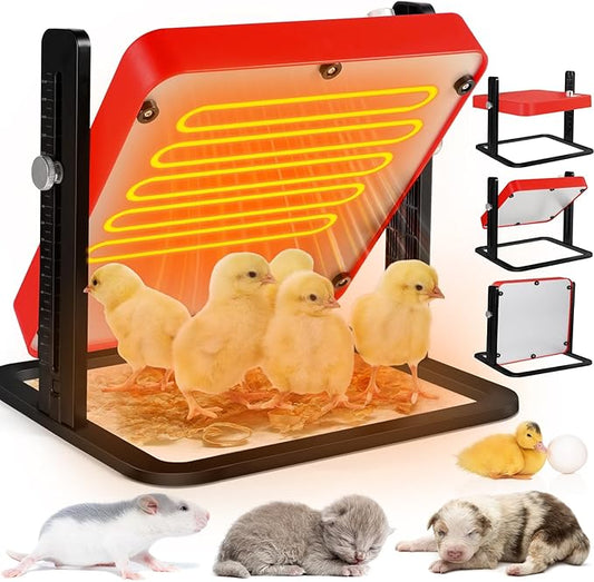 Chicken Coop Heater, Chicken Heater, Brooder Plate for Chicken Coop Accessories, with Adjustable Temp, Height and Angle, Chicken Heater for Coop, Temp Display Pet Warmer for Ducklings Kitten Puppy