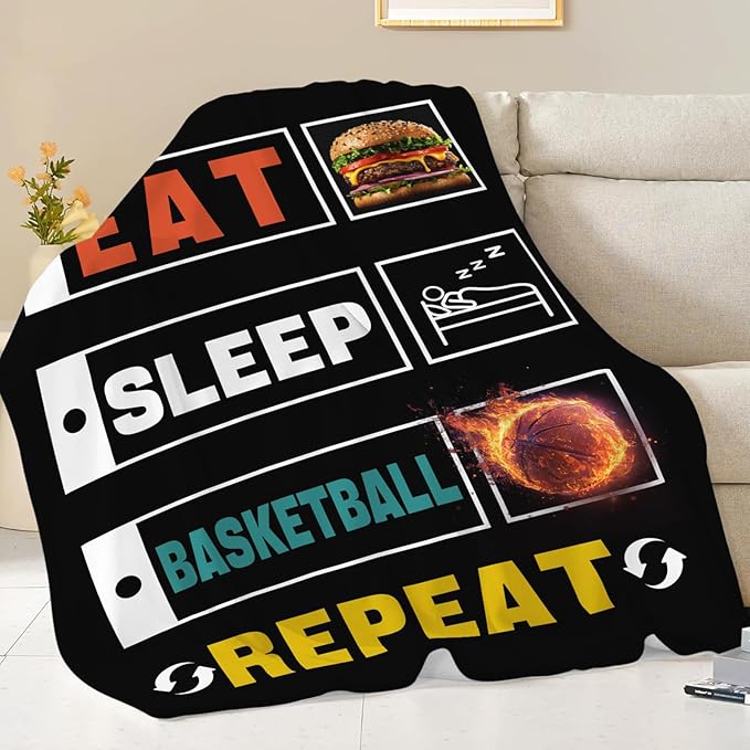 Basketball Blanket Gifts for Girls Boys Sports Throw Cozy Plush Fleece Flannel Lightweight Fuzzy Party Blankets for Women Men 50"X40"