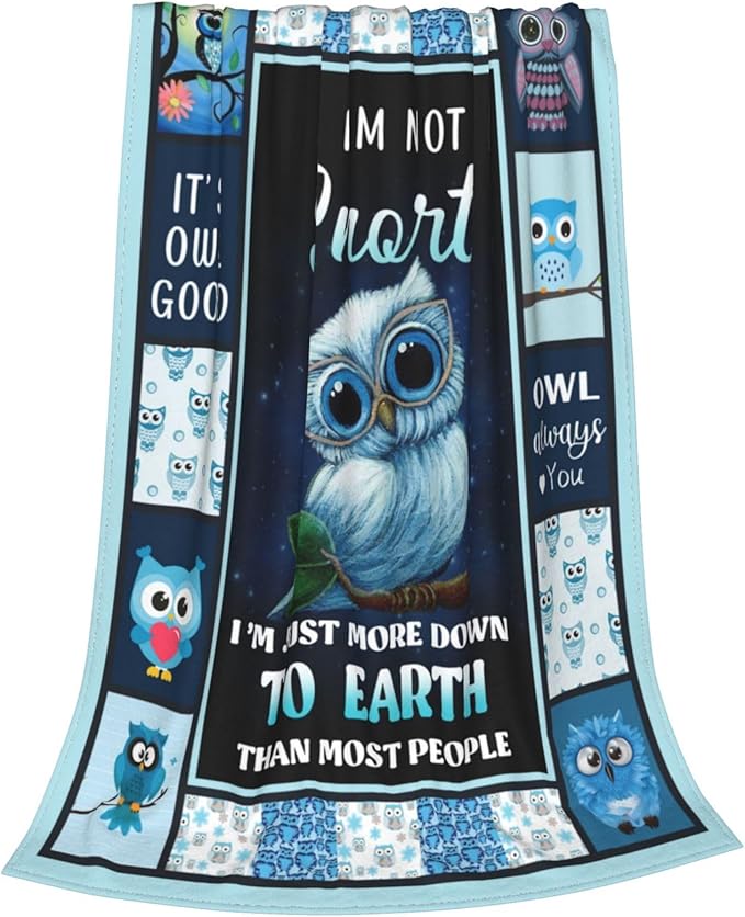 Owl Blanket Owl Throw Blanket Soft Fleece Flannel Bedding Owls Gifts for Boys Women Girls Lovers Adults Stuff Plush for Couch Sofa Bed Room Decor 40"X50"