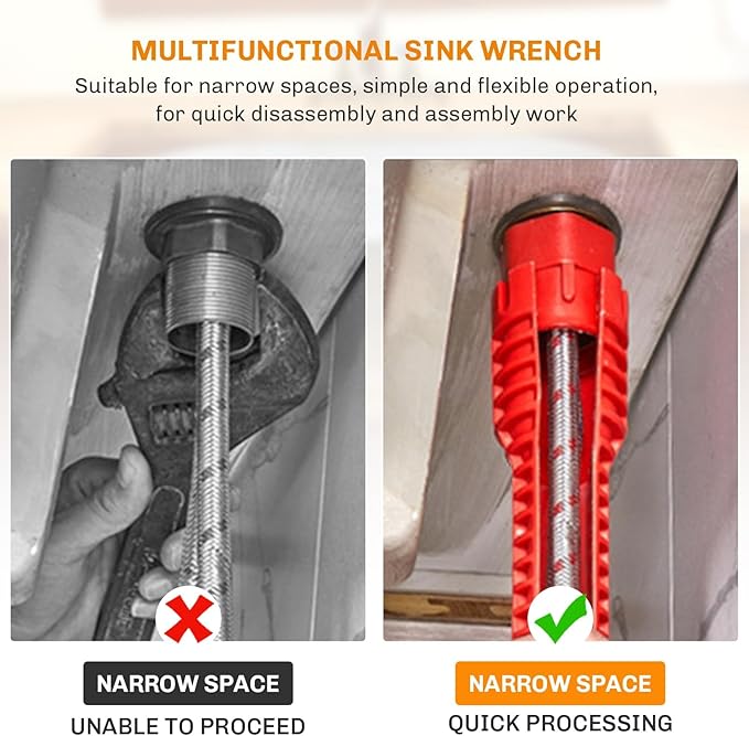 Tap Spanner Tool, 14-in-1 Multi-Functional Faucet Wrench, Comfortable Grip, Anti-Slip, for Sink, Bathroom & Kitchen Plumbing, Faucet Installation, Plumbing Repair Kita