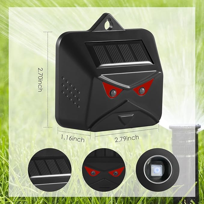 4 Pack Solar Nocturnal Animal Repellent Outdoor Predator Eyes Coyote Deterrent Skunk Repellent for Yard with Predator Lights for Deer Fox Raccoon Animal Repeller Device for Chicken Coop Farm Garden