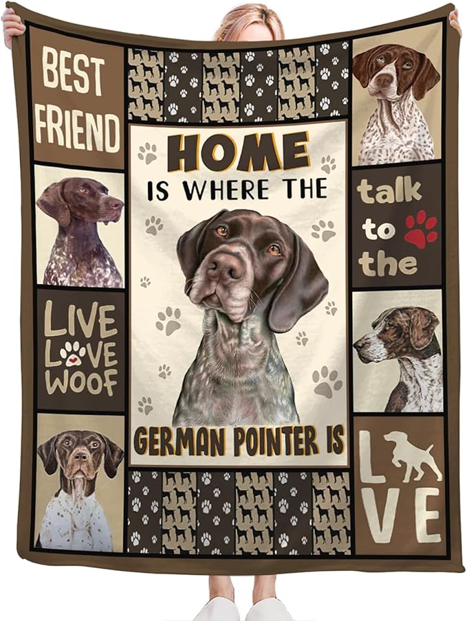 Tijuboni German Shorthaired Pointer Throw Blanket Dog Gifts for Girls Boys Women Men Kids Adults Soft Flannel Fleece Blanket for Couch Sofa Bed Home Decor 40"x50"