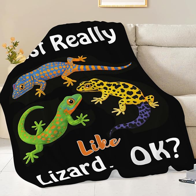 Lizard Blanket Gifts for Girls Boys Reptiles Lovers Throw Blankets Cozy Plush Fleece Lizards Decor Flannel Fuzzy for Kids Women Men 50"X40"