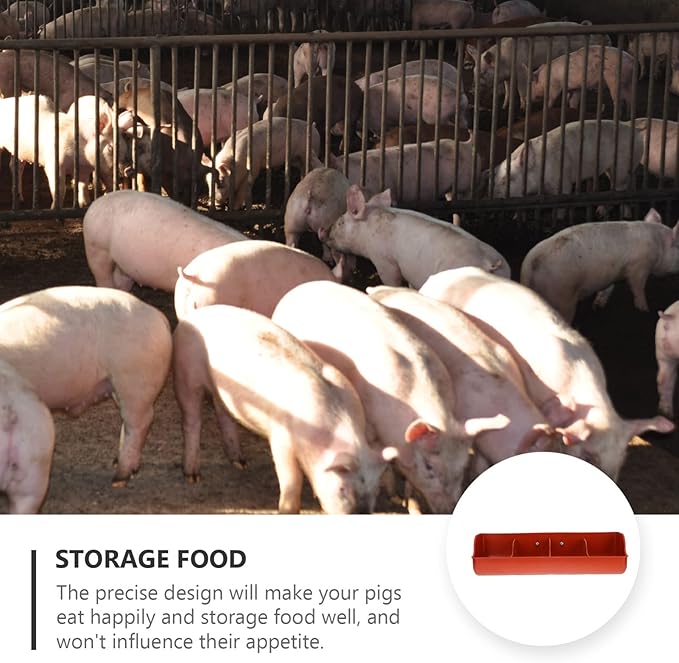 DOITOOL Plastic Fence Feeder Heavy Duty Pig Trough 4 Compartment Livestock Feeder Plastic Pig Feeer Livestock Pets Animal Farm Supplies