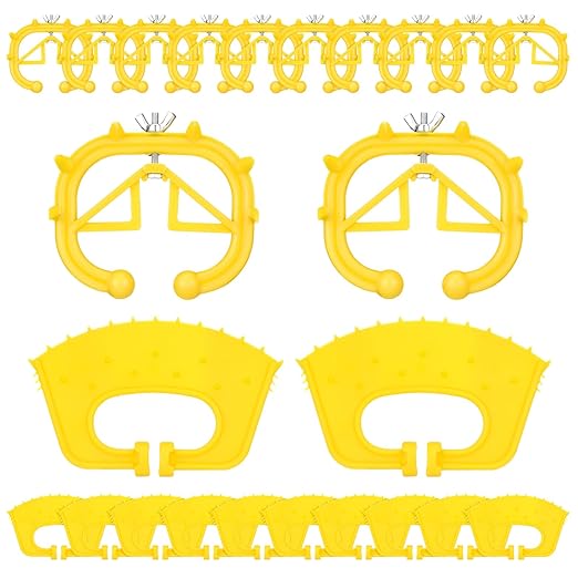 20 Pcs Plastic Livestock Nose Rings Cattle Halter Durable Farm Equipment Weaner Tool for Cattle, Calves Calf Cow (Orange)(Yellow)