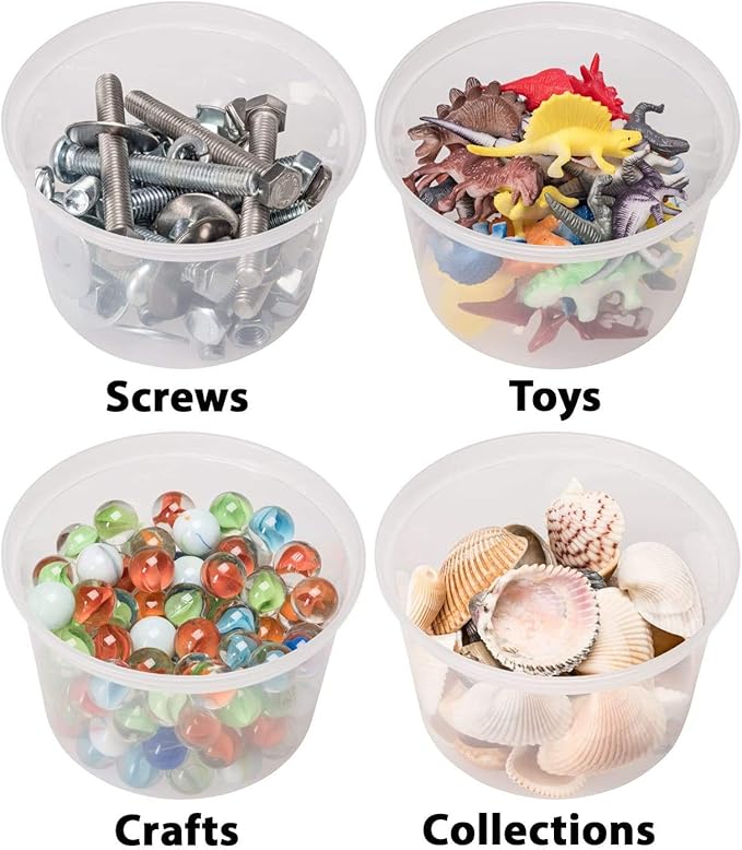 DuraHome - Deli Containers with Lids Leakproof - 40 Pack BPA-Free Plastic Microwaveable Clear Food Storage Container Premium Heavy-Duty Quality, Freezer & Dishwasher Safe (16 oz.)