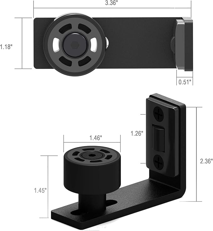 CCJH 2 Pack Sliding Barn Door Floor Guide Adjustable Roller Guide Wall Mounted