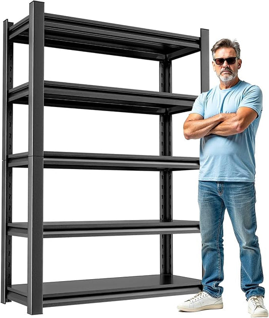 Heavy Duty Shelving – Metal 5 Shelf Storage Unit for Garage Storage, Shelf Organizer for Tools, Equipment, and Household Items, Sturdy Storage Shelves for Any Space 24" D x48 W x72 H（3 pcs）