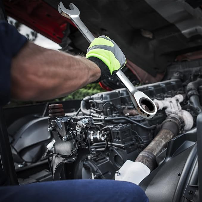 Jetech 1-1/16 inch Ratcheting Combination Wrench, Industrial Grade Gear Spanner with 12-Point Design, 72-Tooth Ratchet, Forged and Heat-Treated Cr-V Steel, SAE