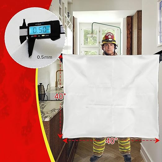 Fire Blankets for Home and Kitchen,4-Pack 40"x40" Emergency Fire Safety Blankets for People House Car Office Warehouse Emergency Survival Safety