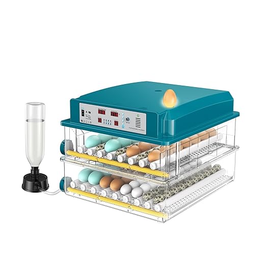 120 Egg Incubator with Humidity Display, Automatic Temperature Control and Egg Turner, Auto Water Replenishment for Hatching Chickens Quail Duck Goose