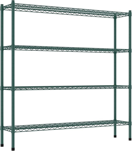 Commercial NSF Listed Green Epoxy Stationary Wire Shelving Kit 12" x 54" x 54", with 4 Shelves Perfect for Warehouse, Walk-in Refrigerator, Freezer, Grocery Store, Restaurant, Dishroom