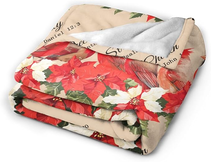 Cardinal Blanket God Says You are Throw Blanket Soft Warm Cozy Fuzzy Plush Red Birds Throw Blanket Gifts for Girls Women Cardinal Fleece Flannel Gift Blankets for Kids Adults 60"X80"