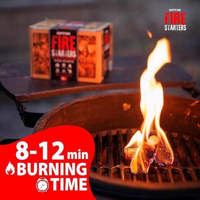 50 pcs Grill Starter for Indoor and Outdoor Use, Natural, Eco-Friendly Firelighters for Grills, Smokers, Fire Pits, Wood Stoves - Waterproof, All-Weather Camping Natural Starters