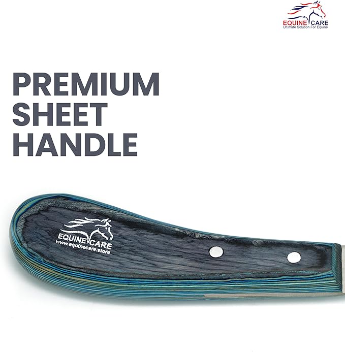 Equine Care Left-Handed Hoof Knife – Narrow Razor-Sharp J2 Stainless Steel Blade, Ergonomic Non-Slip Handle | Professional Farrier Tool for Trimming Horse, Cow, and Goat Hooves | Rust-Resistant.