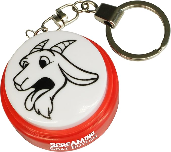 Screaming Goat Button Keychain | Gag Gifts for Men and Women | Screaming Goat Desk Toy Talking Button with a Funny Goat Scream | The Original Goat Scream