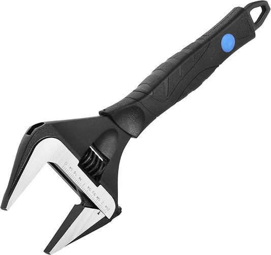 MAXPOWER 12 inch Adjustable Wrench, Wide Jaw Capacity 2.4 inch (60 mm)