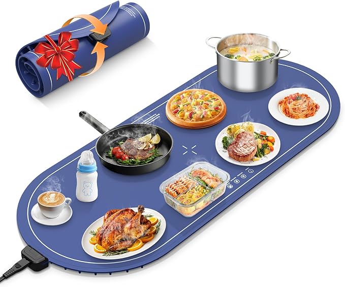 Warming Mat for Food Extra Large,36"x15" Food Warming Mats for Countertops, Parties, and Daily Use with Timer and 3 Temperature Levels