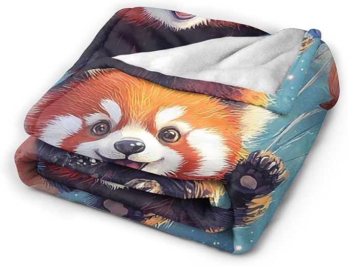 Red Panda Blanket Gifts for Girls Boys Soft Warm Plush Cute Red Panda Animal Throw Blanket Flannel Fleece Fuzzy Blanket for Kids Lover Bed Couch Living Room Decor 60"X50"