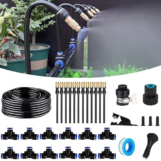 New Quick Connector Drip Irrigation Kits,Automatic Irrigation System With Replaceable 360-degree Bending Dropper,atomizing Copper Nozzle For Watering System For Garden Plant Lawn Patio.(Copper Nozzle)