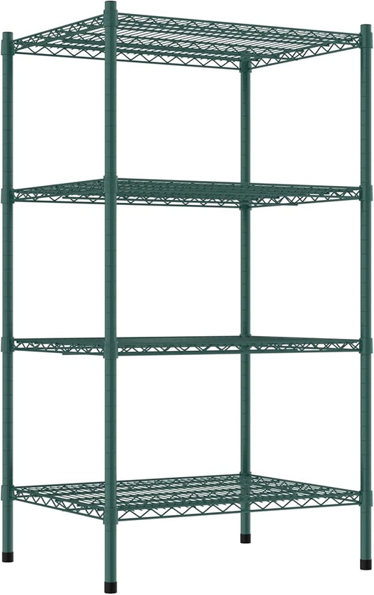 Commercial NSF Listed Green Epoxy Stationary Wire Shelving Kit 24" x 30" x 54", with 4 Shelves Perfect for Warehouse, Walk-in Refrigerator, Freezer, Grocery Store, Restaurant, Dishroom