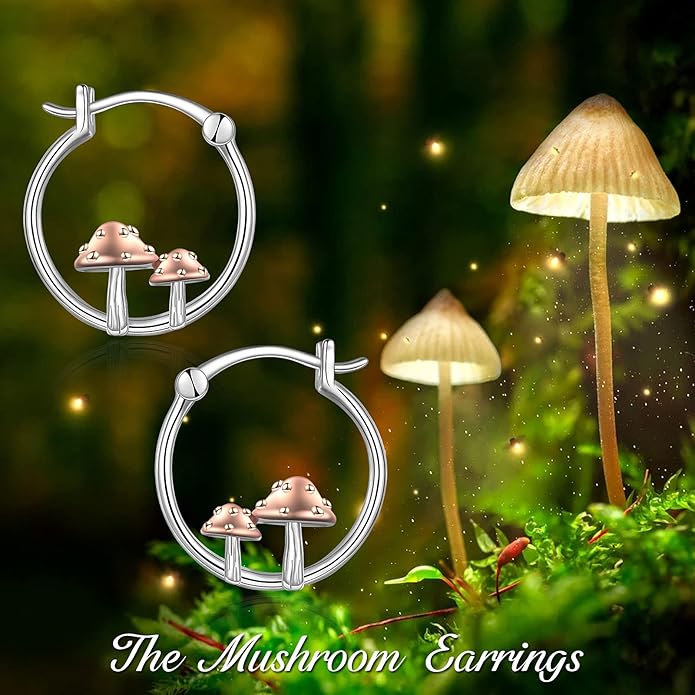 Fox/Pig/Mushroom/Cat Earrings Sterling Silver Cute Hoop Earrings Animal Jewelry Gifts for Women Daughter