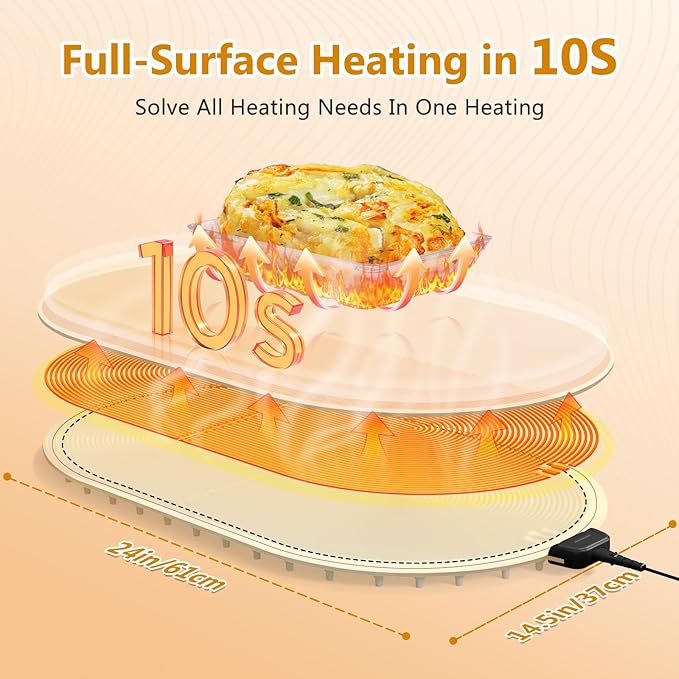 Warming Mat for Food Extra Large,36"x15" Food Warming Mats for Countertops, Parties, and Daily Use with Timer and 3 Temperature Levels