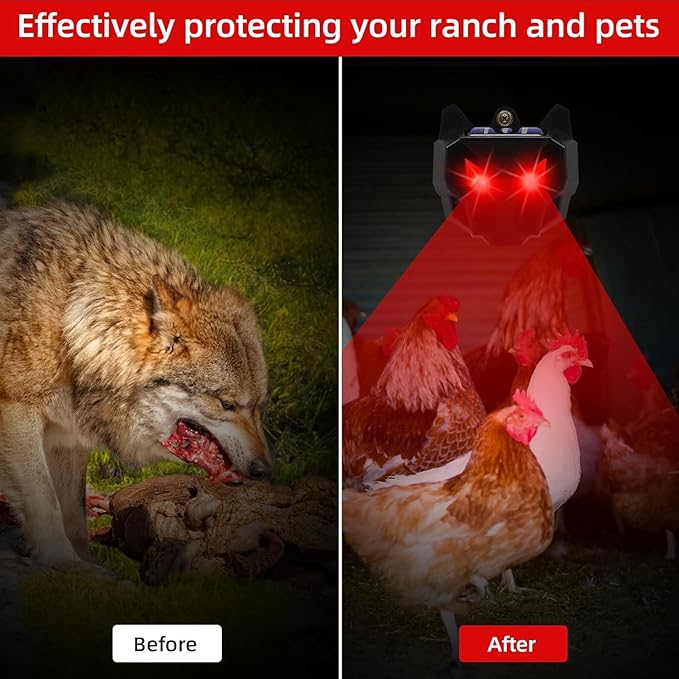 4 Pack Solar Nocturnal Animal Repeller Outdoor,Coyote Deterrent,Deer Repellent Devices,Predator Eyes Animal Deterrent Effective Guard Red Predator Lights for Chicken Coop Raccoon Skunk Fox Yard Farm