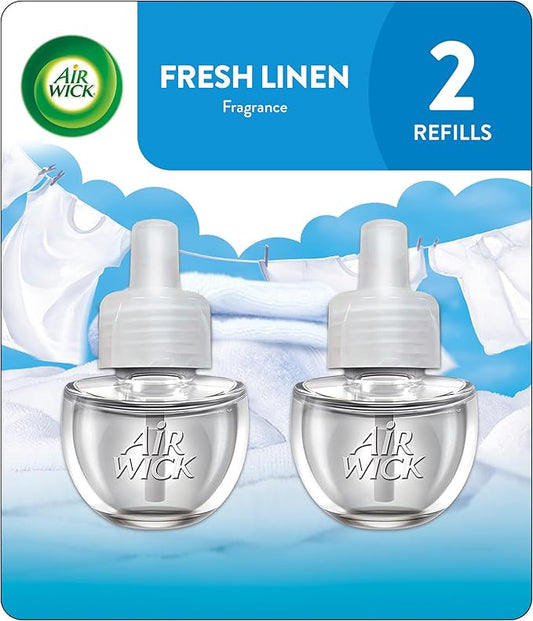 Air Wick Plug In Scented Oil Refill,Fresh Linen, 2 ct